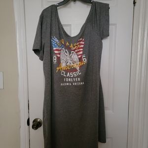 Cotton off the shoulder gray short dress